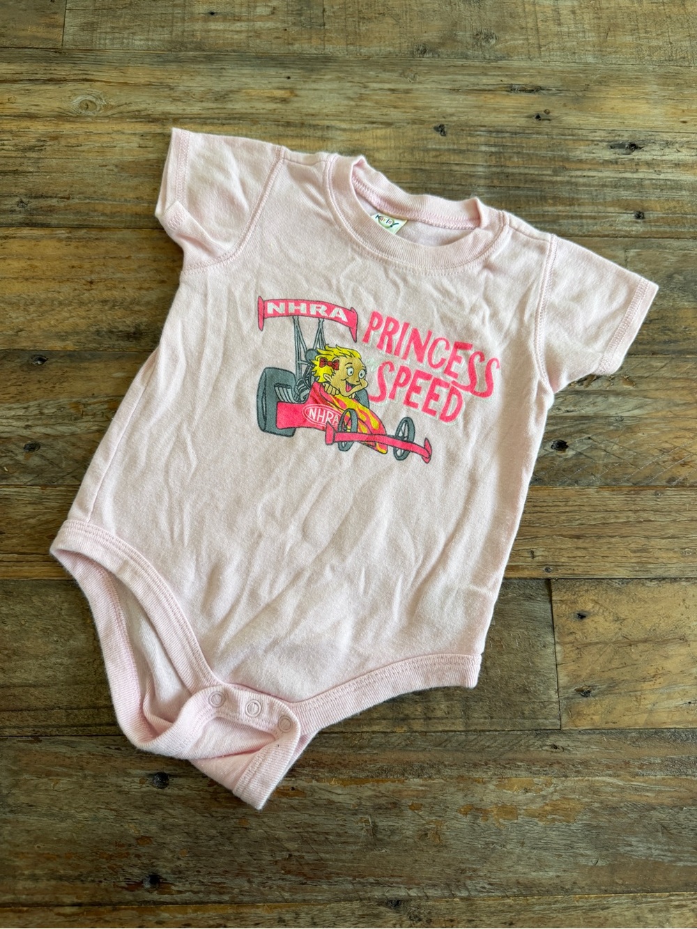 2000s NHRA Pink "Princess Speed" Graphic One-Piece Bodysuit